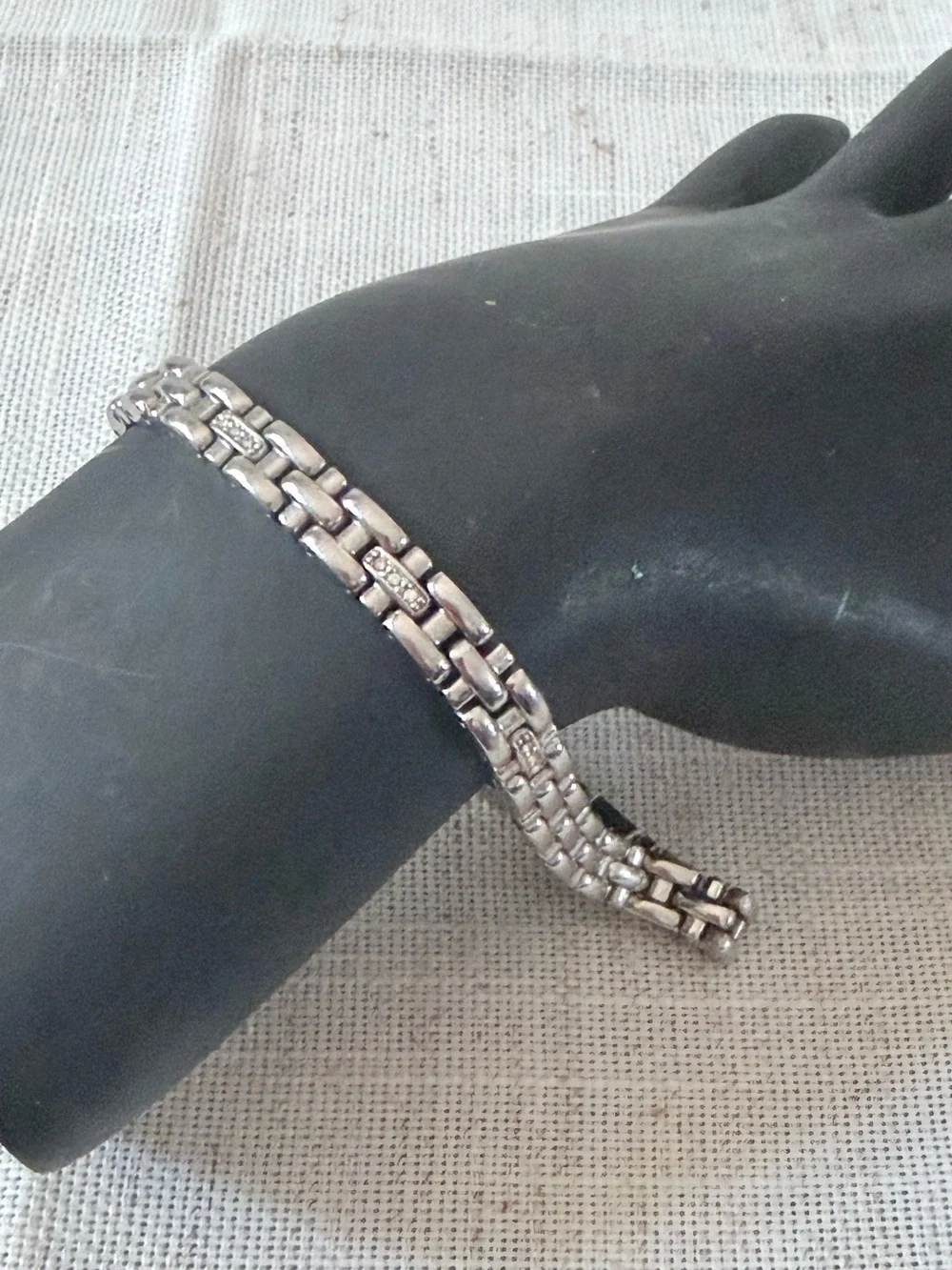 Citizen Silver Link Bracelet with Crystal Accents